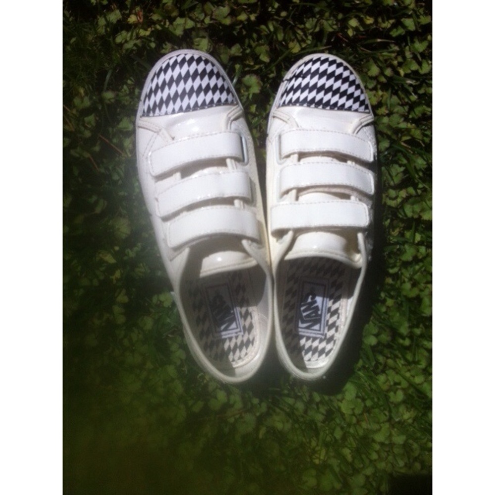 Vans White and Black Checkered Sneakers